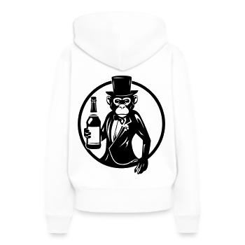 Singe ivre buvant ivre - Sweat à capuche Premium bio Femme - blanc - Dos - Julia (174cm)