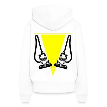 Staubsauger Reinigungsfirma - Frauen Premium Bio Hoodie - Weiß - Hinten - Julia (174cm)