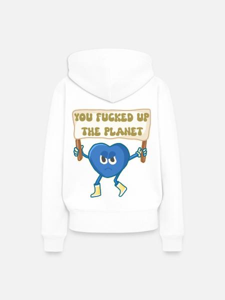 Klimaaktivistin Retro-Maskottchen - Frauen Premium Bio Hoodie - Weiß