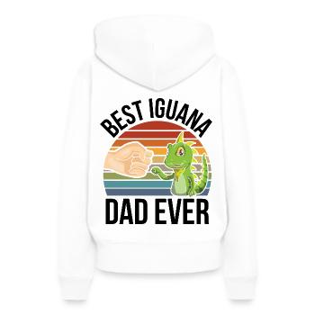 Iguane - Sweat à capuche Premium bio Femme - blanc - Dos - Julia (174cm)