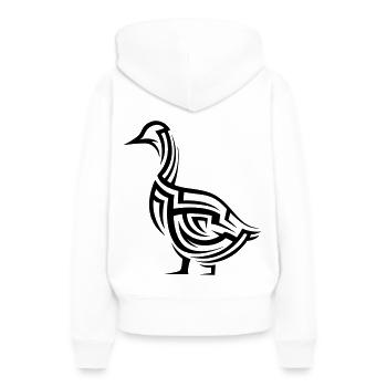 Ente Tribal Tattoo - Frauen Premium Bio Hoodie - Weiß - Hinten - Julia (174cm)