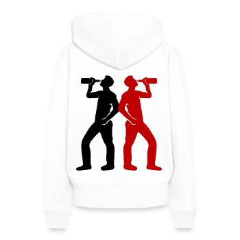 Buveur Bière Silhouette - Sweat à capuche Premium bio Femme - blanc - Dos - Julia (174cm)