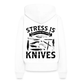 Messer Sammler Messersammeln Messersammler Messer - Frauen Premium Bio Hoodie - Weiß - Hinten - Julia (174cm)
