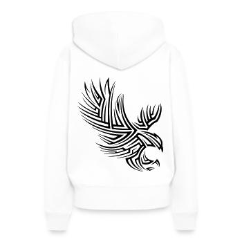 Tatouage tribal d’aigle - Sweat à capuche Premium bio Femme - blanc - Dos - Julia (174cm)