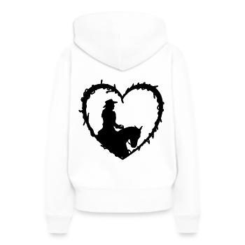 Rider Western Rider Horses Cowboy - Women’s Premium Organic Hoodie - white - Back - Julia (174cm)
