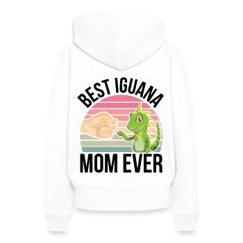 Iguane - Sweat à capuche Premium bio Femme - blanc - Dos - Julia (174cm)