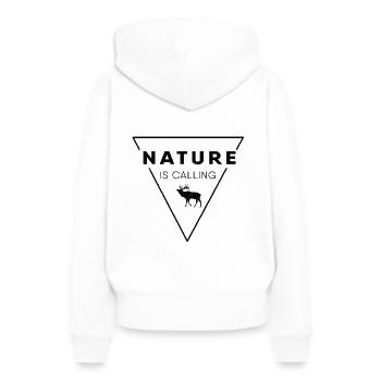 Nature aventure - Sweat à capuche Premium bio Femme - blanc - Dos - Julia (174cm)