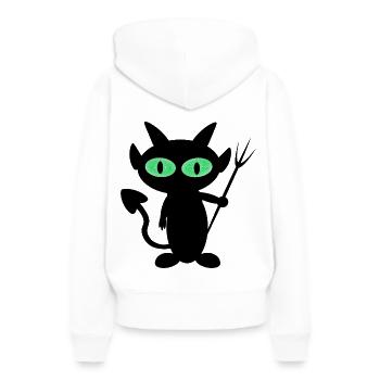 Devilish T-shirt little devil with psycho eyes - Women’s Premium Organic Hoodie - white - Back - Julia (174cm)