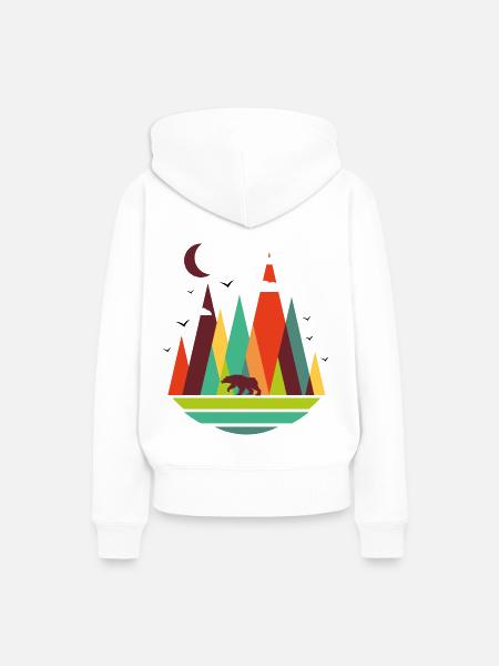 Bunte Berge Bär - Frauen Premium Bio Hoodie - Weiß