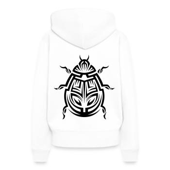 Tatouage tribal Ladybug - Sweat à capuche Premium bio Femme - blanc - Dos - Julia (174cm)