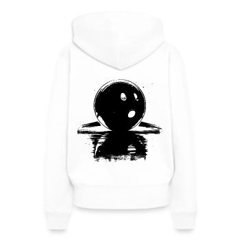 Boule de bowling - Sweat à capuche Premium bio Femme - blanc - Dos - Julia (174cm)