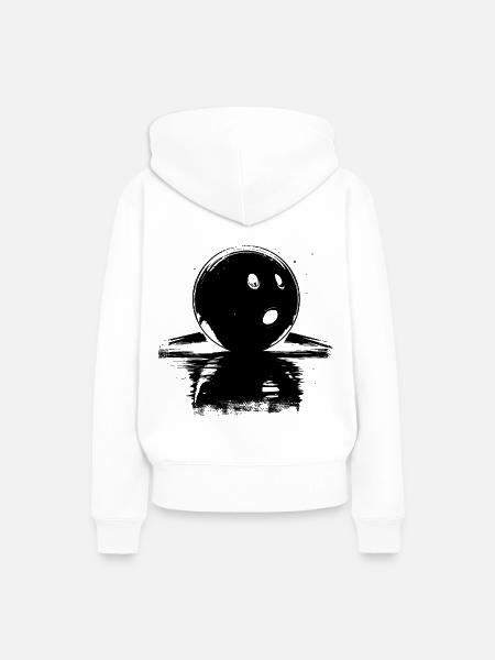 Bowlingkugel - Frauen Premium Bio Hoodie - Weiß