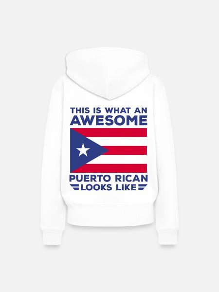 Puerto Rico - Frauen Premium Bio Hoodie - Weiß