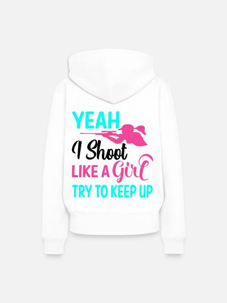 Shooting - Frauen Premium Bio Hoodie - Weiß