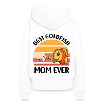Poisson rouge - Sweat à capuche Premium bio Femme - blanc - Dos - Julia (174cm)