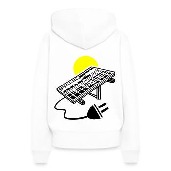 Photovoltaik Anlage Symbol Solar Energie - Frauen Premium Bio Hoodie - Weiß - Hinten - Julia (174cm)