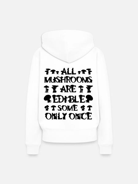 Pilze sammeln - Frauen Premium Bio Hoodie - Weiß