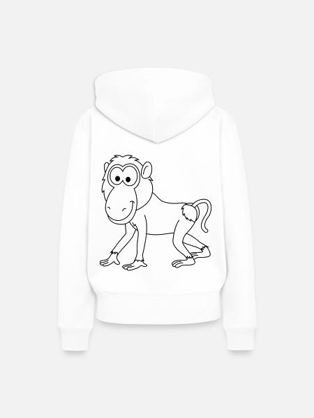 Monkey affe comic - Frauen Premium Bio Hoodie - Weiß