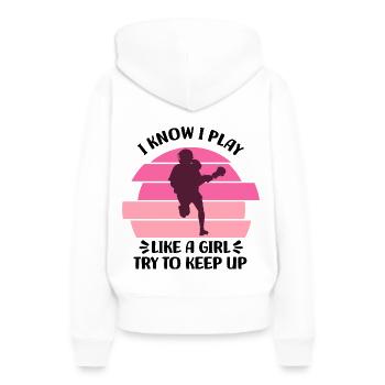 Lacrosse Mannschaft | Lacrosse Spieler Geschenke - Frauen Premium Bio Hoodie - Weiß - Hinten - Julia (174cm)