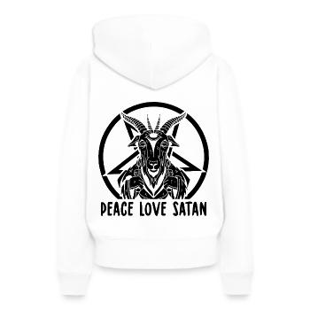 Satanisme - Sweat à capuche Premium bio Femme - blanc - Dos - Julia (174cm)