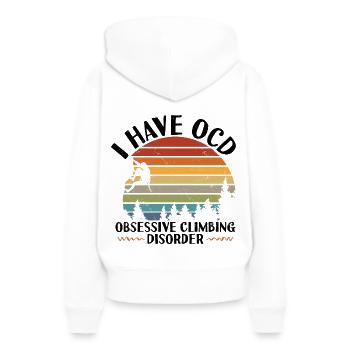 Grimpeur - Sweat à capuche Premium bio Femme - blanc - Dos - Julia (174cm)