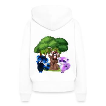 Kuscheln der Niedlichkeit - Frauen Premium Bio Hoodie - Weiß - Hinten - Julia (174cm)