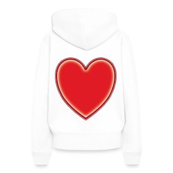 Rotes Herz - Frauen Premium Bio Hoodie - Weiß - Hinten - Julia (174cm)