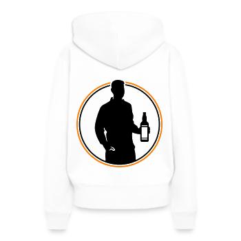 Icône de silhouette de buveur - Sweat à capuche Premium bio Femme - blanc - Dos - Julia (174cm)