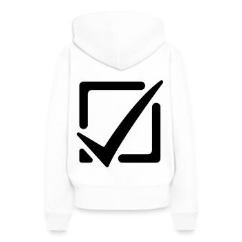 Cochez la case - Sweat à capuche Premium bio Femme - blanc - Dos - Julia (174cm)