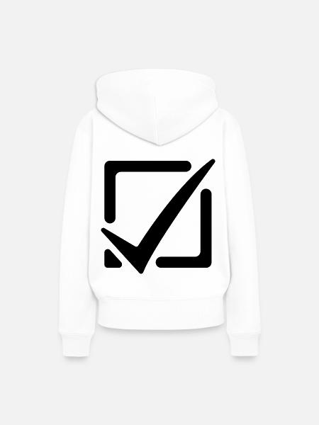 Häkchen Ankreuzen - Frauen Premium Bio Hoodie - Weiß