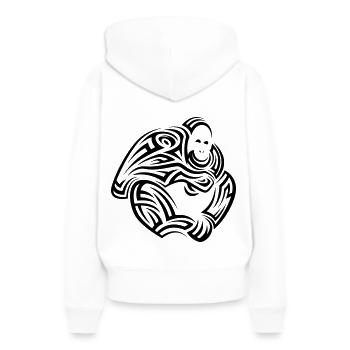 Orangutan Tribal Tattoo - Frauen Premium Bio Hoodie - Weiß - Hinten - Julia (174cm)