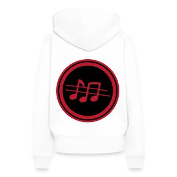 Partitions musicales - Sweat à capuche Premium bio Femme - blanc - Dos - Julia (174cm)