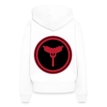 Sausage fork - Women’s Premium Organic Hoodie - white - Back - Julia (174cm)