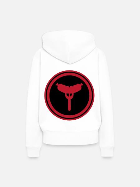 Wurst Gabel - Frauen Premium Bio Hoodie - Weiß