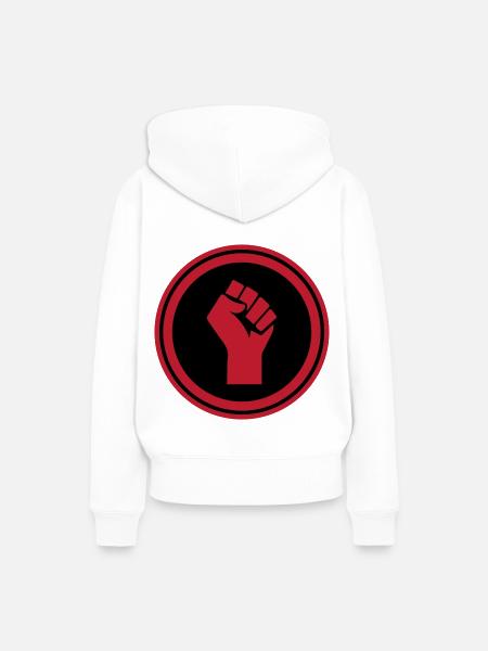 Hand Faust - Frauen Premium Bio Hoodie - Weiß