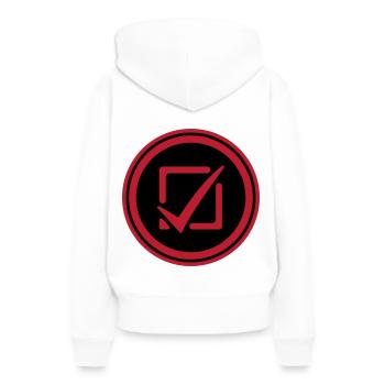 Cochez la case - Sweat à capuche Premium bio Femme - blanc - Dos - Julia (174cm)