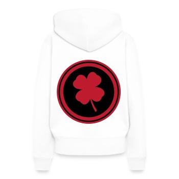 Clover Symbol - Women’s Premium Organic Hoodie - white - Back - Julia (174cm)