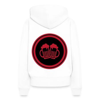 Bierglas Symbol - Frauen Premium Bio Hoodie - Weiß - Hinten - Julia (174cm)