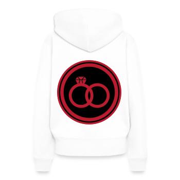 Anneaux de mariage Bague de mariage - Sweat à capuche Premium bio Femme - blanc - Dos - Julia (174cm)
