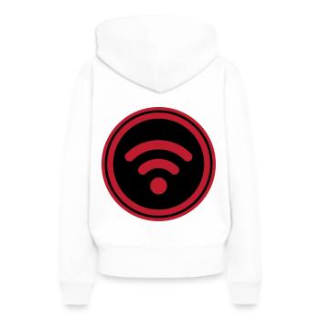 Wi-Fi Internet - Sweat à capuche Premium bio Femme - blanc - Dos - Julia (174cm)