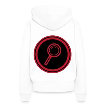 Lupe Symbol - Frauen Premium Bio Hoodie - Weiß - Hinten - Julia (174cm)