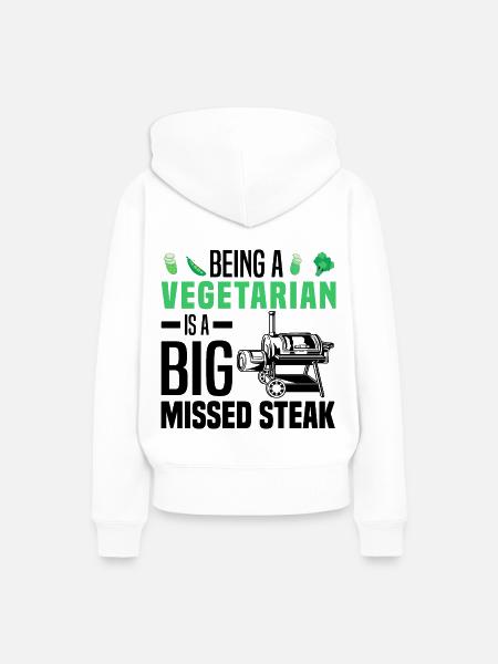 Fleischesser - Frauen Premium Bio Hoodie - Weiß