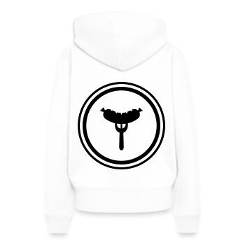 Sausage fork - Women’s Premium Organic Hoodie - white - Back - Julia (174cm)