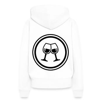 Wein Gläser - Frauen Premium Bio Hoodie - Weiß - Hinten - Julia (174cm)