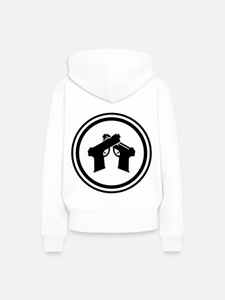 Pistole Symbol - Frauen Premium Bio Hoodie - Weiß