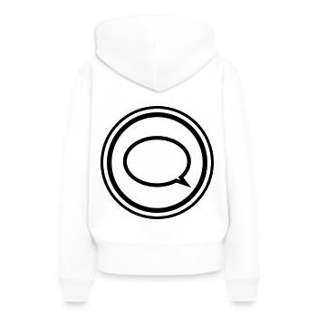 Sprechblase - Frauen Premium Bio Hoodie - Weiß - Hinten - Julia (174cm)