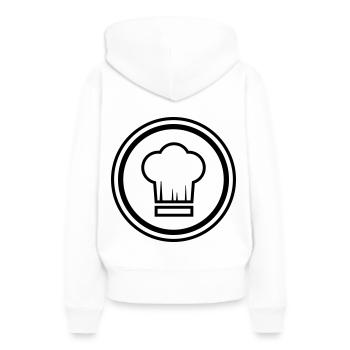Chapeau de chef Chef Chef Icône - Sweat à capuche Premium bio Femme - blanc - Dos - Julia (174cm)