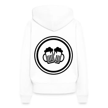 Bierglas Symbol - Frauen Premium Bio Hoodie - Weiß - Hinten - Julia (174cm)
