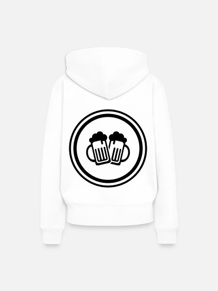 Bierglas Symbol - Frauen Premium Bio Hoodie - Weiß