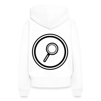 Lupe Symbol - Frauen Premium Bio Hoodie - Weiß - Hinten - Julia (174cm)